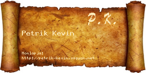 Petrik Kevin névjegykártya
